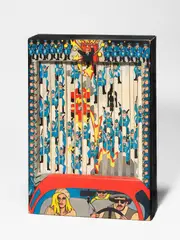 Bonnie & Clyde by Thomas Bayrle, 1969, Objektkasten: Farbserigraphie auf Papier und Kunststoff, mit Bewegungsmechanik (Handkurbel), sold Feb 2025