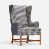 Kaare Klint, Wingback armchair, upholstery, mahogany