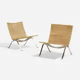 Poul Kjærholm, PK 22 lounge chairs, pair