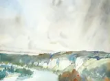 A Bend on the Seine, Les Andelys by William Russell Flint Ra, watercolour, sold Sep 2015