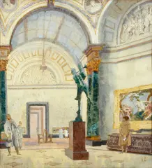 Under The Dome, National Gallery by Walter Bayes, watercolour, sold Sep 2015