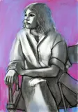 Portrait of a seated girl by English School, chalk, sold Sep 2015