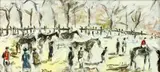 Goodwood Paddock 1955 by Paul Maze, pen, ink and watercolour, sold Sep 2015
