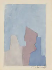 Composition bleue by Serge Poliakoff, 1964, Farbradierung auf Velin, sold Jun 2024
