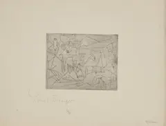 Zirchow by Lyonel Feininger, 1918, Kaltnadel auf Velin, sold Jan 2024