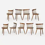 Nine Mira chairs by George Nakashima, sold May 2018