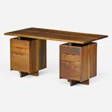 Double Pedestal Desk by George Nakashima, sold May 2018