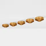 Ceiling lamps, set of five by Hans Agne Jakobsson, c. 1960, pine, enameled steel and aluminum, sold Nov 2023