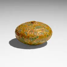 Weed pot by Doyle Lane, c. 1965, volcanic-glazed earthenware, sold Oct 2023