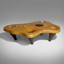 Coffee table by Hugo França, imbuia, ipe, sold Oct 2023