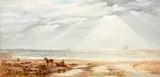 North of the Thames Near Southend by Hesketh Bell, oil on canvas, sold Jun 2015