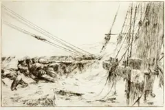 'Salmon Fishers', 'Command', 'The Dreamer' and 'All Hands' Salmon Fishers edition 2/50 and Command edition 13/15 by Arthur Briscoe, all signed in pencil or ink, sold Jun 2015