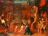 The destruction of the Temple, Jerusalem by French School, oil on canvas, sold Jun 2015