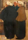 Willem van den Berg, Three fisherwomen, oil on panel
