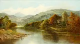 Charles Leader, An extensive river landscape, oil on canvas