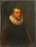English School 19th century, Portrait of a bearded gentleman wearing a ruff