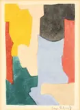 Composition verte, bleue, rose et jaune by Serge Poliakoff, 1964, Farbradierung und -aquatinta auf Rives-Velin, sold Jun 2012