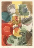 Farbaquatinta 1958 - 1 (Karneol) by Ernst Wilhelm Nay, 1958, Farbaquatinta auf Rives-Velin, sold Dec 2012