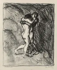 Das Wiederfinden by Max Beckmann, 1909, Lithographie auf festem Papier, sold May 2013