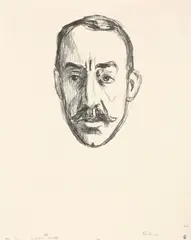 Henry van de Velde by Edvard Munch, 1906, Lithographie auf Velin, sold Jun 2013