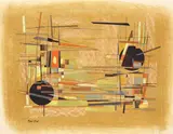 Francis Bott, Ohne Titel, Um 1950, Gouache, Pastell und Tuschfeder auf Papier