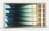 Licht und Materie by Adolf Luther, 1972, Plexiglaskasten mit 5 konkav gewölbten Glasstreifen, sold Jun 2012
