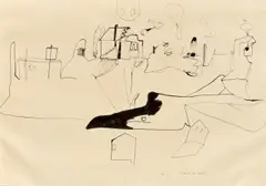 Gerhard Altenbourg, Wie kann nur das einbrechen, 1951, Tuschfeder auf Papier