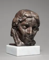 Kopf Paula Modersohn-Becker by Bernhard Hoetger, 1927, Bronze mit brauner Patina, auf Steinsockel montiert, sold Sep 2022