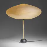 Akari light sculpture, model BB2-21A by Isamu Noguchi, washi paper, bamboo, enameled cast iron, sold Oct 2023