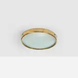 Early ceiling lamp, model 3002 F by Gino Sarfatti, 1953, brass, frosted glass, enameled aluminum, sold Oct 2023