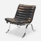 Arne Norell, Ari lounge chair, 1966, chrome-plated steel, leather