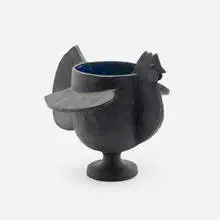 Cocotte cachepot by François-Xavier Lalanne, c. 1990, glazed stoneware, sold Oct 2023