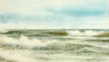 Barnegat, New Jersey, USA - incoming waves and shipping on the horizon by George Howell Gay, watercolour, sold Jun 2015