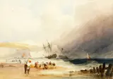Beach scene by Richard Parkes Bonington, watercolour, sold Jun 2015