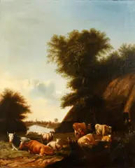 Cattle grazing by Ra Thomas Sidney Cooper, oil on canvas, sold Jun 2015
