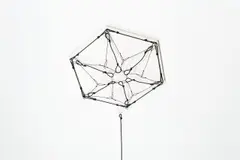 Network 5 by Tomás Saraceno, 2011, Original-Kartonschachtel mit Spannobjekt aus schwarzem Polyesterseil, sold May 2021