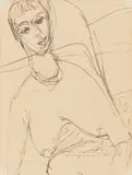 Portrait (Akt Gerda) by Ernst Ludwig Kirchner, 1912, Tuschfeder und blaue Tusche auf Velin, sold Aug 2021