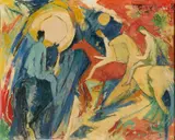 Pferde am Dümmer by Erich A. Klauck, 1968, Öl auf Hartfaser, sold Jan 2021