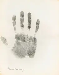 Handprint Marcel Duchamp by Hans-Peter Feldmann, 2009, Tintenstrahldruck auf Papier, sold Jan 2021