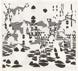 Toby Ziegler, D.I.V.O.R.C.E, 2005, Deckweiß über Inkjet-Print auf zwei zusammengefügten Papierbögen