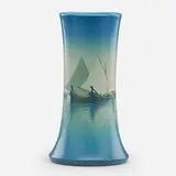 Carl Schmidt for Rookwood Pottery, Marine Scenic Vellum vase (Uncrazed)