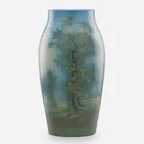Edward Diers for Rookwood Pottery, Exceptional large Scenic Vellum vase
