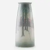 Edward T. Hurley for Rookwood Pottery, Large winter Scenic Vellum vase