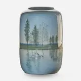 Carl Schmidt for Rookwood Pottery, Rare scenic Iris Glaze vase