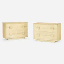 Cabinets, pair by Samuel Marx, c. 1950, crackle-lacquered wood, sold Oct 2023