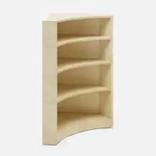 Corner shelf by Samuel Marx, c. 1950, crackle-lacquered wood, sold Oct 2023