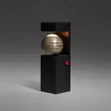 Contrast table lamp by Angelo Lelii, c. 1970, enameled aluminum, matte chrome-plated steel, sold Oct 2023