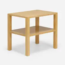 Two-tier occasional table by Samuel Marx, c. 1945, maple, sold Oct 2023