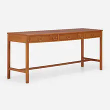 Console by Josef Frank, c. 1935, bleached mahogany, birch, brass, sold Oct 2023
