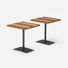 Occasional tables, pair by Milo Baughman, c. 1960, mahogany, walnut, rosewood, oak, enameled steel, sold Oct 2023